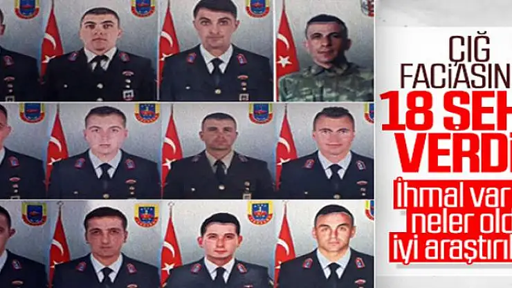 Çığ faciası şehitlerinin kimlikleri belli oldu