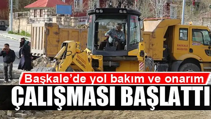 Başkale'de yol bakım ve onarım çalışması