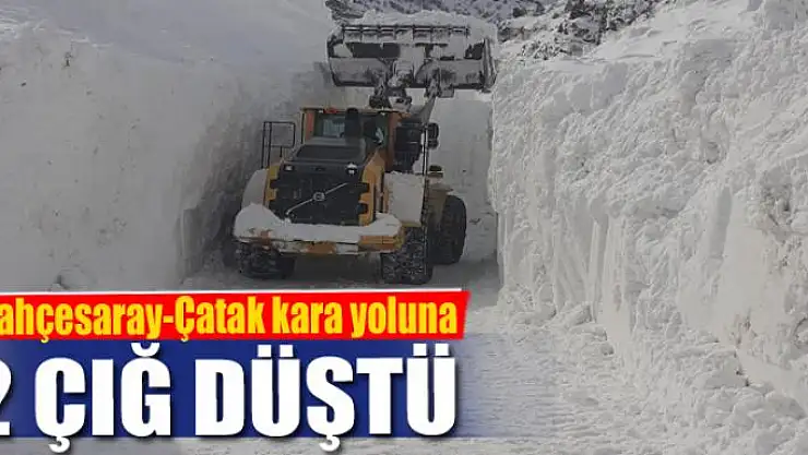 Bahçesaray-Çatak kara yoluna 2 çığ düştü