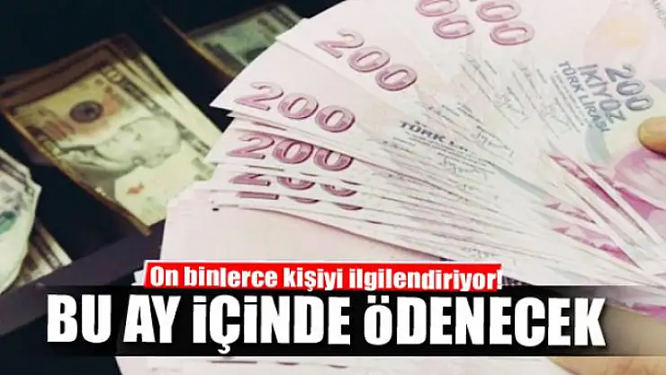 On binlerce kişiyi ilgilendiriyor! Bu ay içinde ödenecek