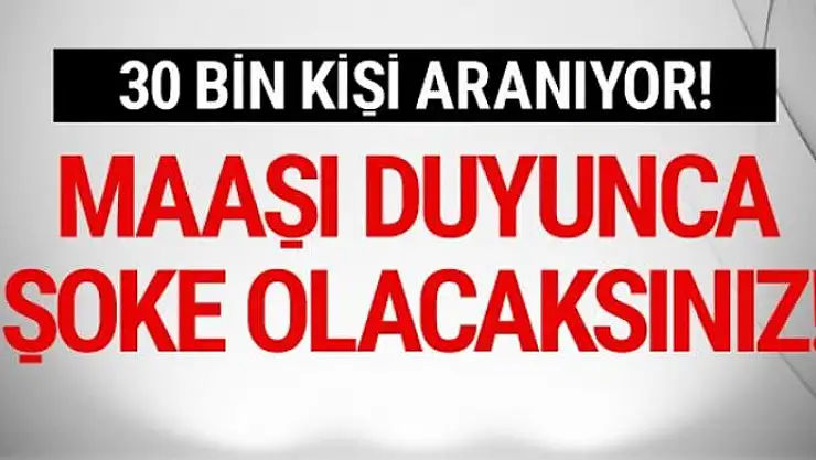 Yıllık 120 bin TL kazanacaksınız 30 bin kişi aranıyor