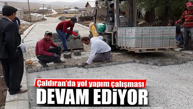 Çaldıran'da yol yapım çalışması
