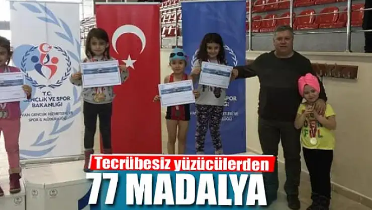 Tecrübesiz yüzücülerden 77 madalya