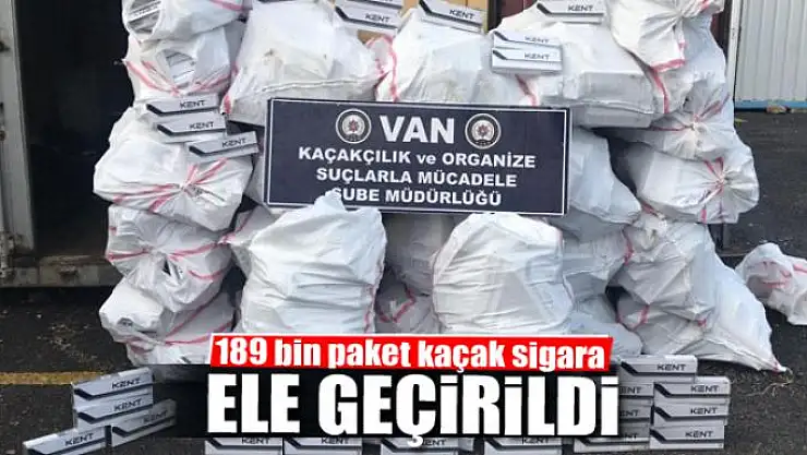 23 operasyonda 189 bin paket kaçak sigara ele geçirildi