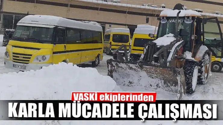 VASKİ ekiplerinden karla mücadele çalışması