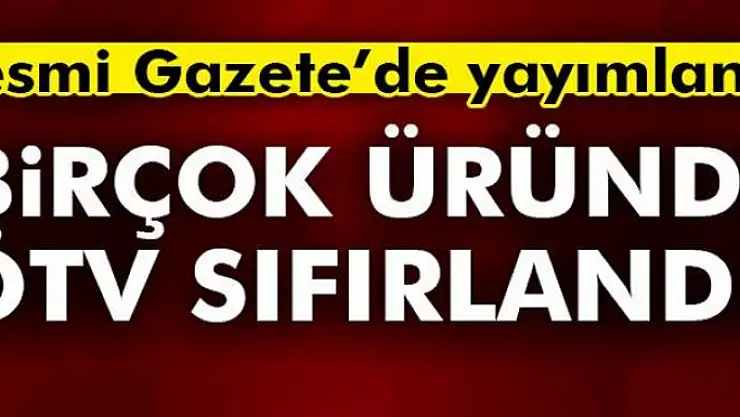 ÖTV ve KDV düzenlemesi yürürlükte