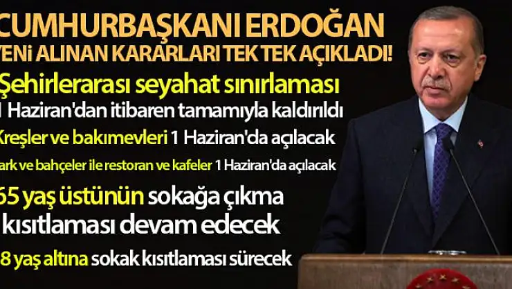 Cumhurbaşkanı Erdoğan yeni alınan kararları tek tek açıkladı