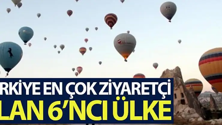 Türkiye en çok ziyaretçi alan 6'ncı ülke