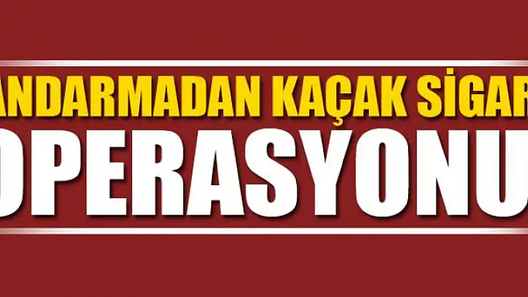 JANDARMADAN KAÇAK SİGARA OPERASYONU