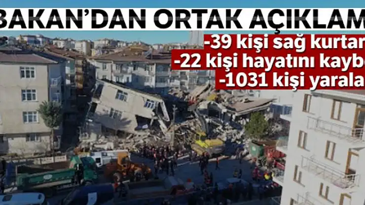 Bakanlardan ortak Elazığ depremi açıklaması