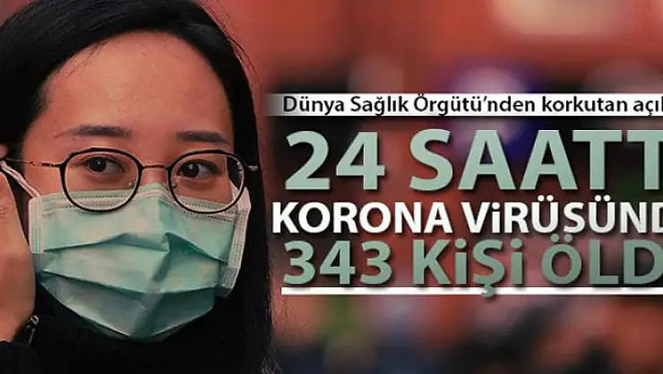 WHO: '24 saatte korona virüsünden 343 kişi öldü'