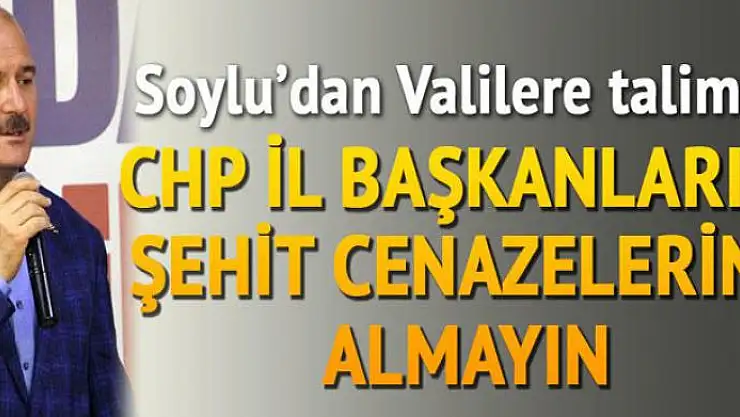 Soylu'dan Valilere talimat