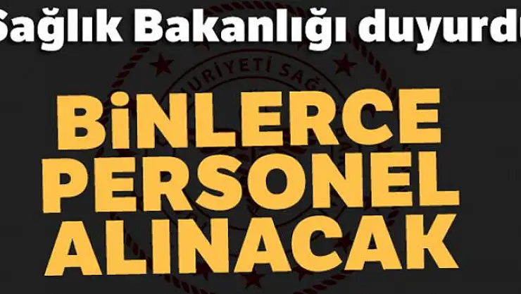 Sağlık Bakanlığı 8 bin 844 sözleşmeli sağlık personeli alımı yapacak