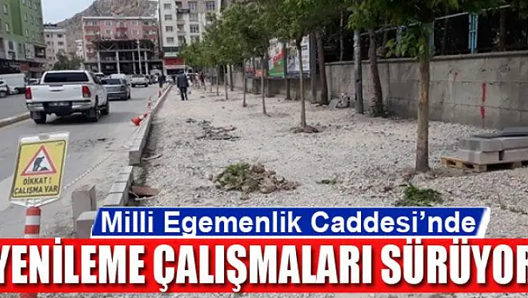 Milli Egemenlik Caddesi'nde yenileme çalışmaları sürüyor
