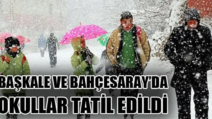 Başkale ve Bahçesaray'da okullar tatil edildi