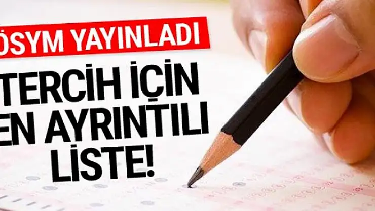 ÖSYM merakla beklenen listeyi açıkladı!