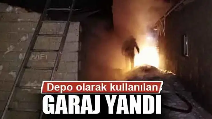 Depo olarak kullanılan garaj yandı