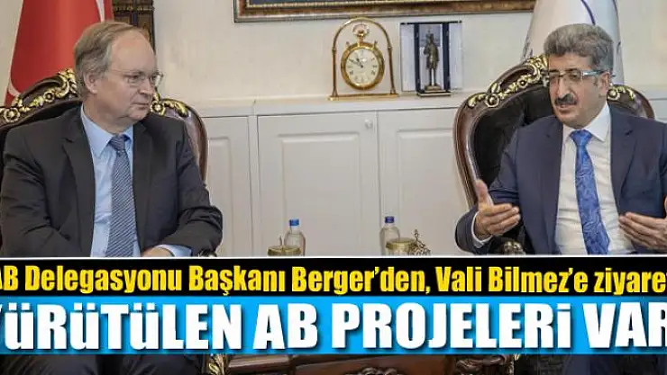 AB Delegasyonu Başkanı Berger'den, Vali Bilmez'e ziyaret