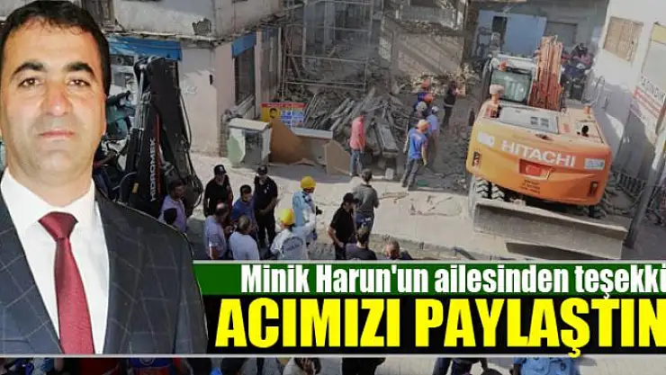 Minik Harun'un ailesinden teşekkür