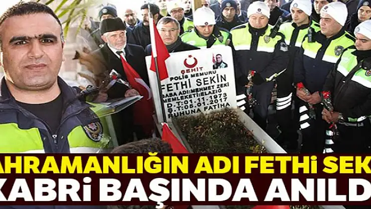 İzmir Kahramanı Şehit Fethi Sekin için kabri başında anma töreni