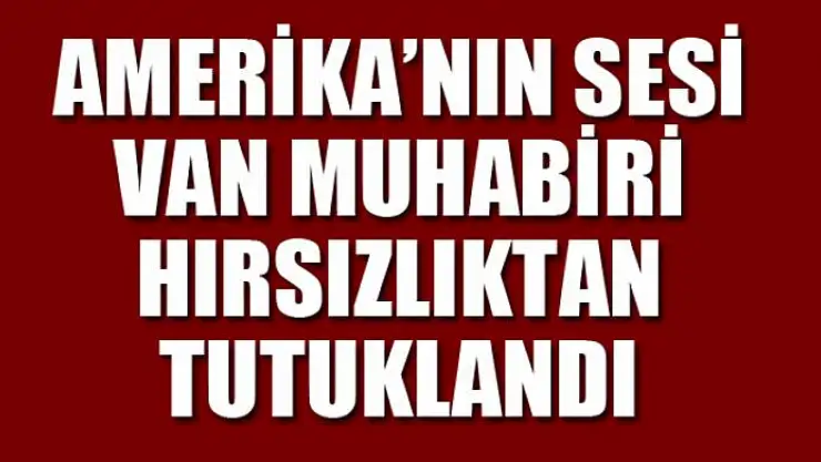 Amerika'nın Sesi Van muhabiri hırsızlıktan tutuklandı