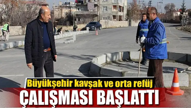 Büyükşehir'den kavşak ve orta refüj çalışması