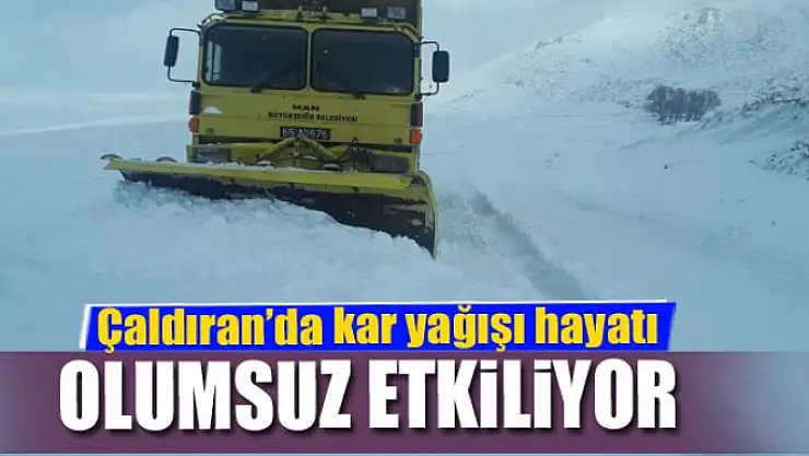 Çaldıran'da kar yağışı hayatı olumsuz etkiliyor