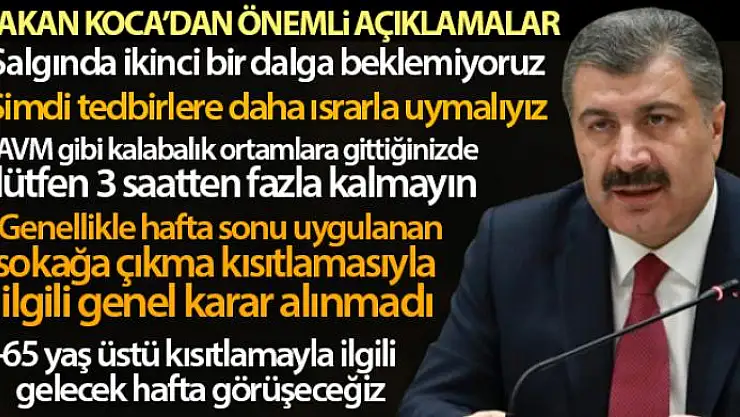 Sağlık Bakanı Fahrettin Koca'dan önemli açıklamalar!