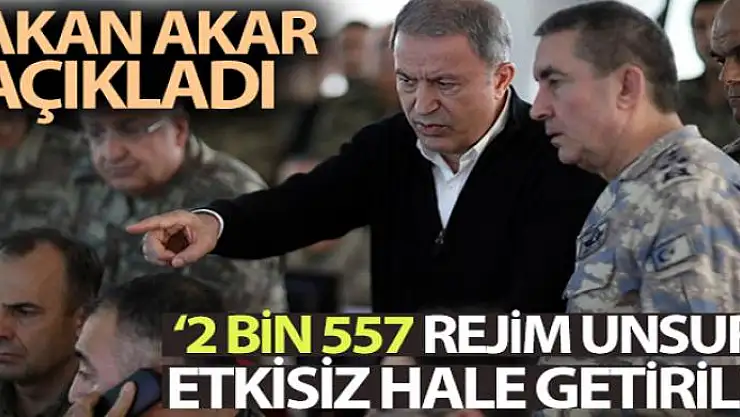 Milli Savunma Bakanı Akar: 'Harekat şu ana kadar planlandığı şekilde başarıyla devam etmektedir'