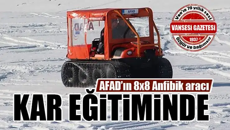 AFAD'ın 8x8 Anfibik aracı kar eğitiminde