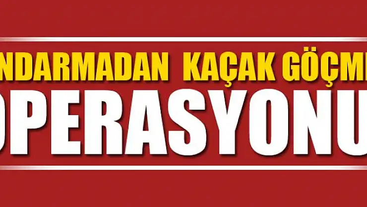 Jandarmadan kaçak göçmen operasyonu