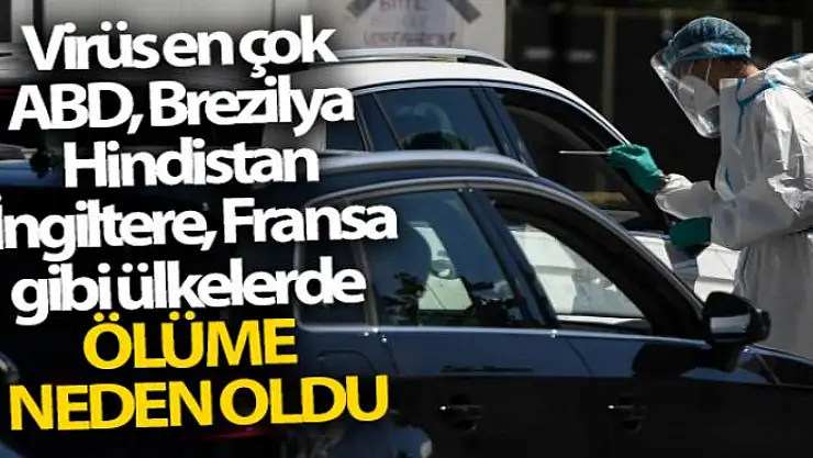 Virüs en çok ABD, Brezilya, Hindistan, İngiltere, Fransa gibi ülkelerde ölüme neden oldu