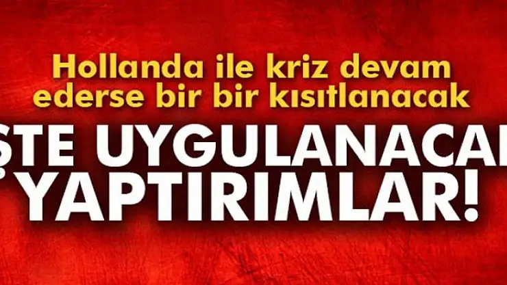 Türkiye'nin Hollanda'ya uygulayacağı yaptırımlar