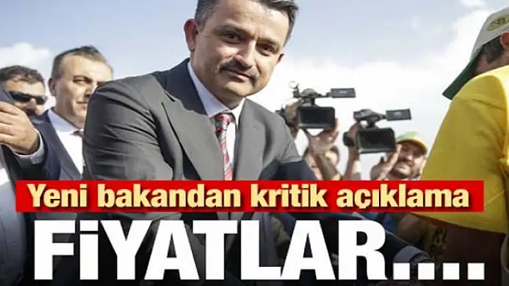 Yeni bakandan kritik açıklama! Fiyatlar...