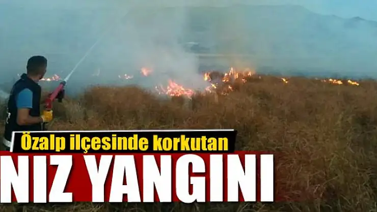 Özalp ilçesinde korkutan anız yangını