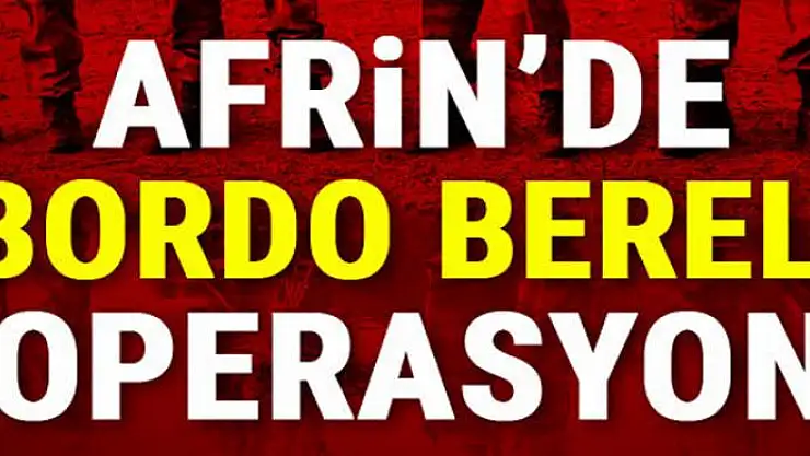 Afrin'de 'Bordo Bereli' operasyon