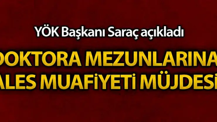 Doktora mezunları artık ALES'ten muaf olacak