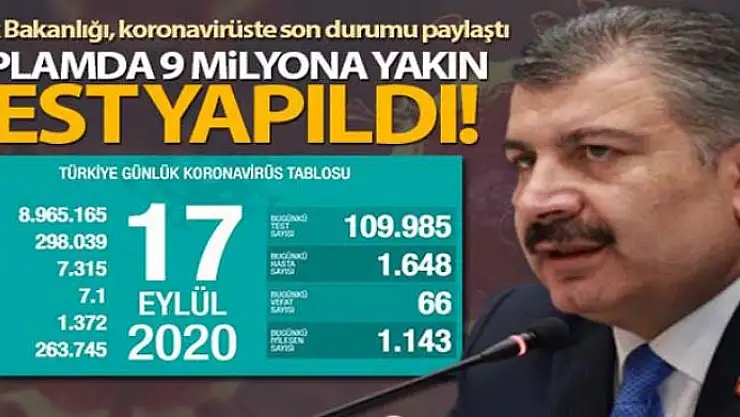 Sağlık Bakanlığı, korona virüste son rakamları açıkladı!