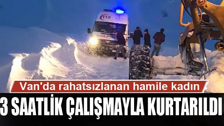 Van'da rahatsızlanan hamile kadın 3 saatlik çalışmayla kurtarıldı