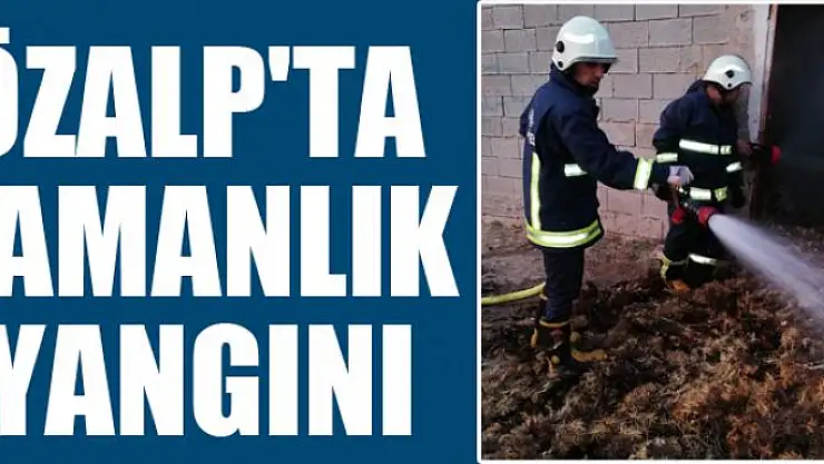 Özalp'ta samanlık yangını