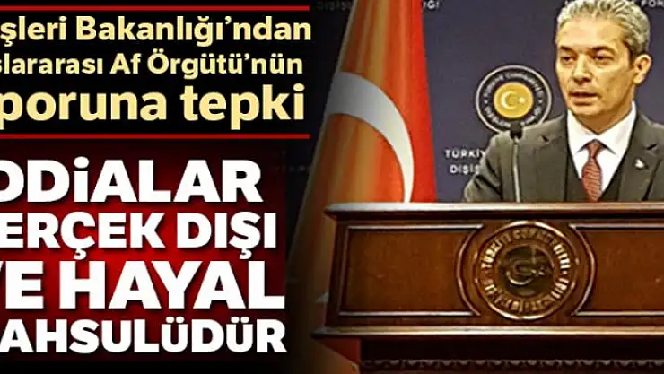 Dışişleri Bakanlığı'ndan Uluslararası Af Örgütü'nün raporuna tepki