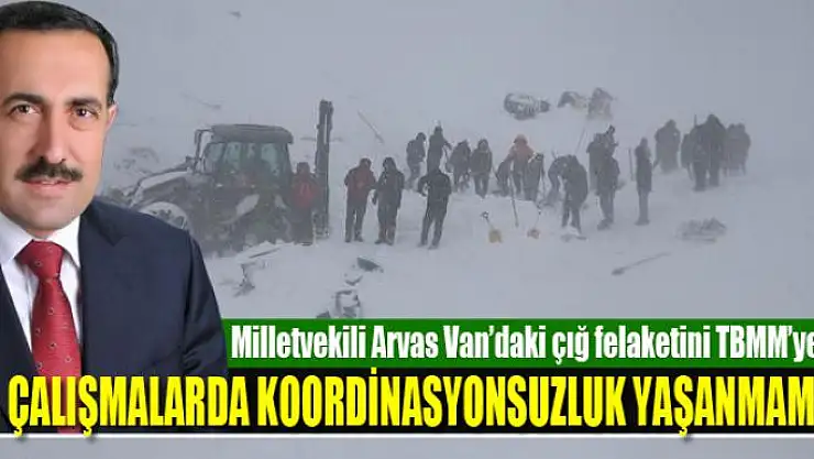AK Parti Van Milletvekili Arvas Van'daki çığ felaketini TBMM'ye taşıdı