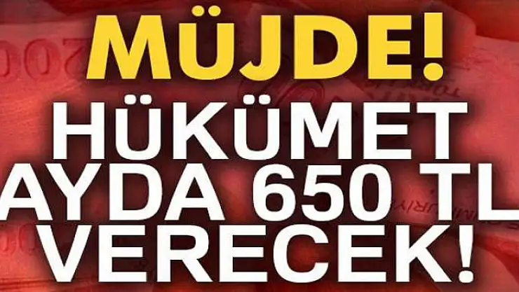 Hükümetten iş arayanlara 650 lira