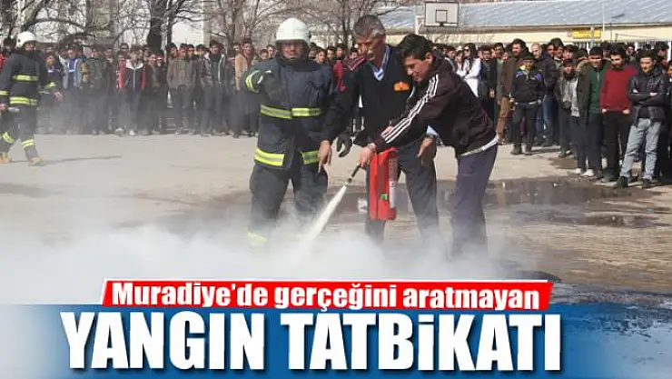 Muradiye'de gerçeğini aratmayan yangın tatbikatı 
