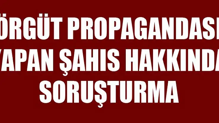 Terör örgütü propagandası yapan şahıs hakkında soruşturma