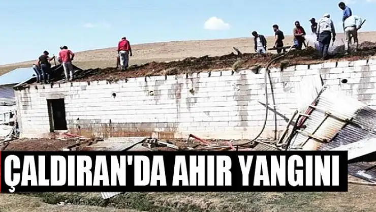 Çaldıran'da ahır yangını
