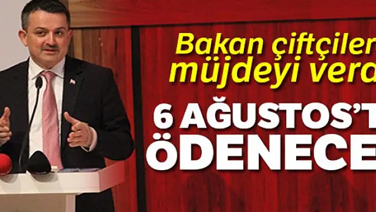 Bakan müjdeyi verdi! 6 Ağustos'ta ödenecek