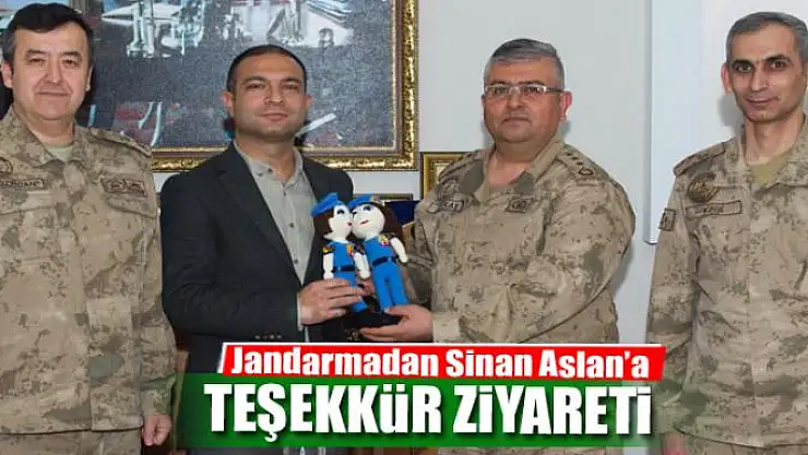 Jandarmadan Sinan Aslan'a teşekkür ziyareti