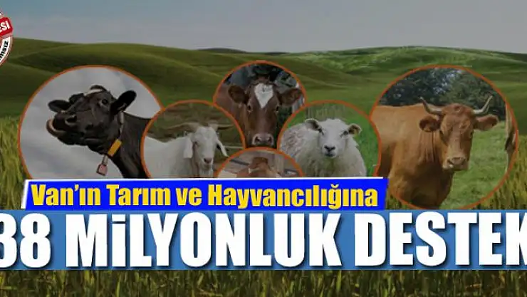 Tarım ve Hayvancılığa 38 milyonluk destek 