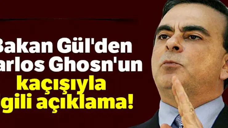Adalet Bakanı Gül'den Carlos Ghosn'un kaçışıyla ilgili açıklama